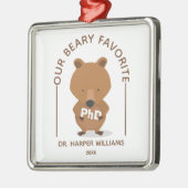 PhDベアお気に入りの卒業おもしろい金属オーナメント メタルオーナメント (左)