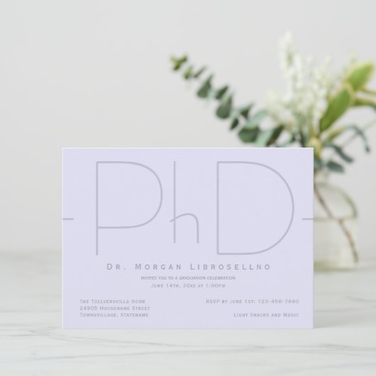 PhDモダン卒業招待状 招待状 (スタンド正面)