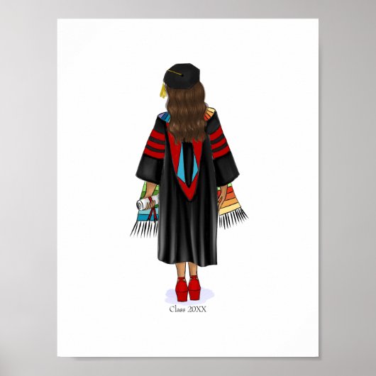 PhDラテンアメリカ系女性カスタム学年 ポスター (正面)