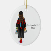 PhDラテンアメリカ系女性名前をカスタムする セラミックオーナメント (右)