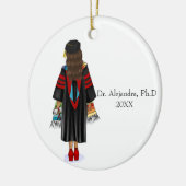 PhDラテンアメリカ系女性名前をカスタムする セラミックオーナメント (左)