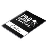 Phdロードバー大学院生名ホワイトブラック ノートブック (左側)