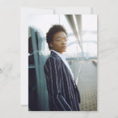 PhD写真エレガント金ゴールドブルー卒業パーティー 招待状 (裏面)