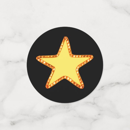 PhD卒業の星を白黒紙吹雪 コンフェッティ (スモール正面)