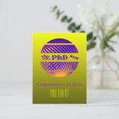 PhD卒業式グリーティングカードカラフル ポストカード (スタンド正面)