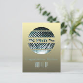 PhD卒業式グリーティングカードプラチナムブルー ポストカード (スタンド正面)