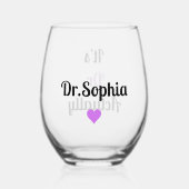 PHD卒業式パープルモダンラブ博士 ステムなしワイングラス (裏面)