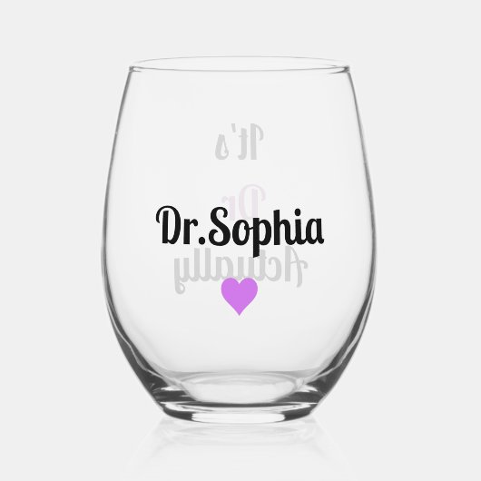 PHD卒業式パープルモダンラブ博士 ステムなしワイングラス (裏面)