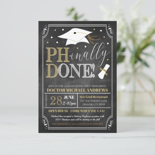 PhD卒業招待状 招待状 (スタンド正面)