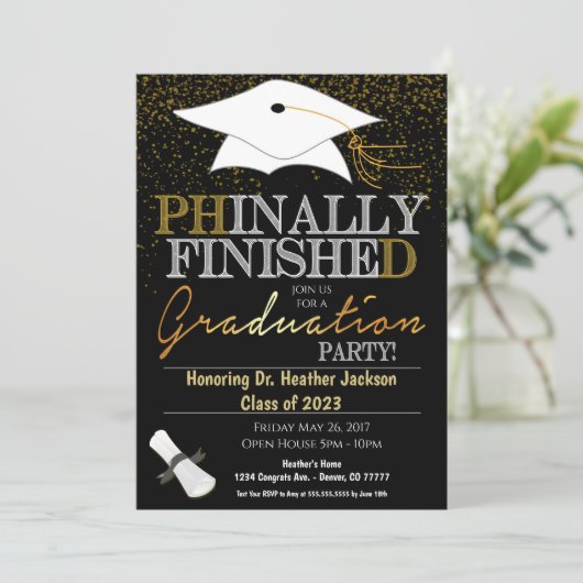 PhD卒業招待状 招待状 (スタンド正面)