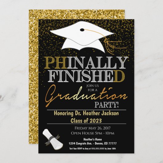 PhD卒業招待状 招待状 (正面/裏面)