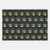 PhD卒業金ゴールドギフト包装ティッシュペーパー ラッピングペーパーシート (正面)