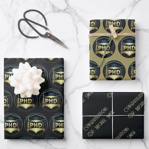 PhD卒業金ゴールドギフト包装ティッシュペーパー ラッピングペーパーシート