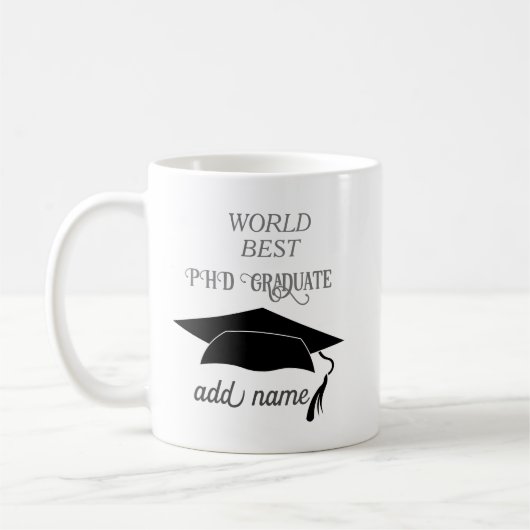 PHD大学院お祝い達成学術 コーヒーマグカップ (左)