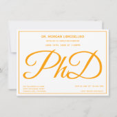 PhD学位オレンジホワイト卒業パーティー 招待状 (正面)