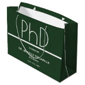 PhD学位グリーン卒業パーティー大抱き枕 ラージペーパーバッグ (裏面アングル)
