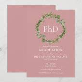 PhD学位ダスティローズガーランド卒業式 招待状 (正面/裏面)