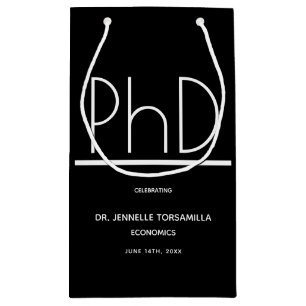 PhD学位卒業パーティースモールブラックスモール スモールペーパーバッグ