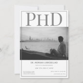 PhD学位大学院写真卒業パーティー 招待状 (正面)