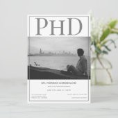 PhD学位大学院写真卒業パーティー 招待状 (スタンド正面)