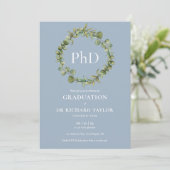 PhD学位 ダスティブルー ガーランド 卒業式 招待状 (スタンド正面)