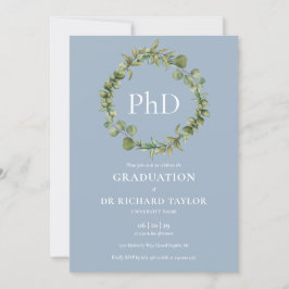 PhD学位 ダスティブルー ガーランド 卒業式 招待状