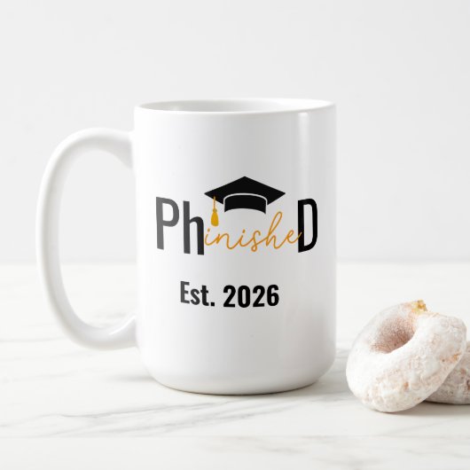 PHD学生の卒業おもしろいパーティー コーヒーマグカップ (ドーナツ)