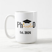 PHD学生の卒業おもしろいパーティー コーヒーマグカップ (左)