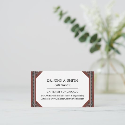 PhD学生ユニーク名刺 名刺 (スタンド正面)