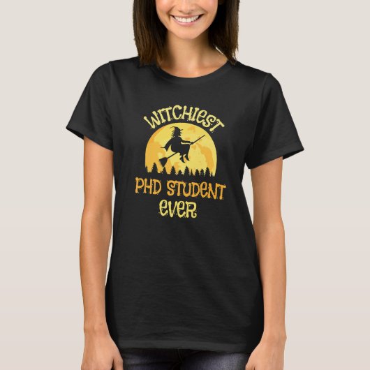 Phd学生魔女ハロウィーンユーモア Tシャツ (正面)