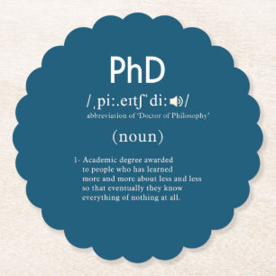 PHD定義おもしろいの円状の円状 ペーパーコースター