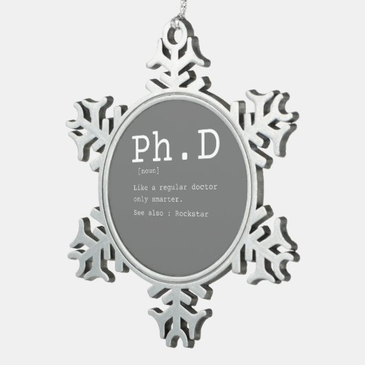 PhD定義哲学ドクター先生 おもしろい スノーフレークピューターオーナメント (右)