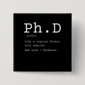 PhD定義哲学ドクター先生 おもしろい 缶バッジ (正面)