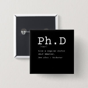 PhD定義哲学ドクター先生 おもしろい 缶バッジ