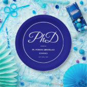 PhD度ブルー卒業パーティー紙プレート ペーパープレート (パーティー)