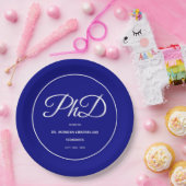 PhD度ブルー卒業パーティー紙プレート ペーパープレート (パーティー)