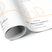 PhD度ホワイトクリームグレー卒業パーティー ラッピングペーパー (ロールコーナー)