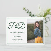 PhD度ホワイトグリーン写真スクリプトのお知らせ 案内状 (スタンド正面)