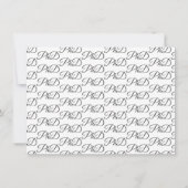 PhD度ホワイトグレーのスクリプト卒業 案内状 (裏面)