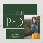 PhD度写真アナウンス緑白 案内状 (正面/裏面)