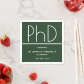 PhD度卒業グリーン スタンダードカクテルナプキン (インサイチュ)