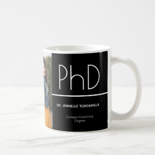 PhD度白黒卒業写真保存 コーヒーマグカップ