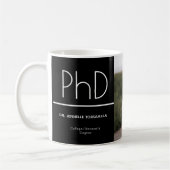 PhD度白黒卒業写真記念 コーヒーマグカップ (左)