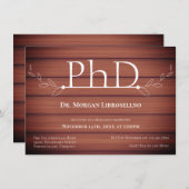 PhD木材卒業素朴パーティー 招待状 (正面/裏面)