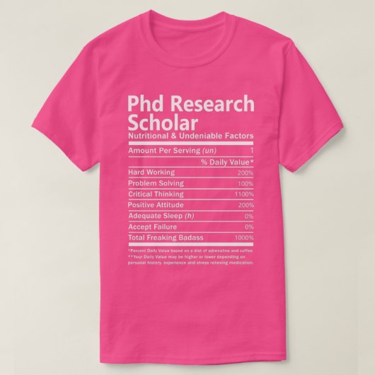 Phd研究学者の栄養と否定できないFa Tシャツ (デザイン正面)