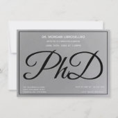 PhD級グレーシルバーブラック卒業パーティー 招待状 (正面)
