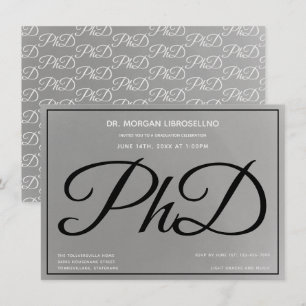 PhD級グレーシルバーブラック卒業パーティー 招待状