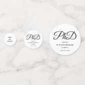 PhD素晴らしジョブ名白黒卒業 コンフェッティ (正面)