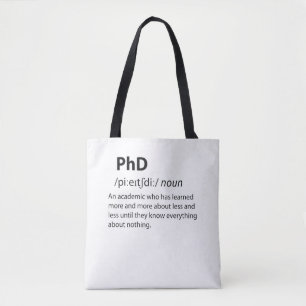 PhD辞おもしろい書定義 トートバッグ