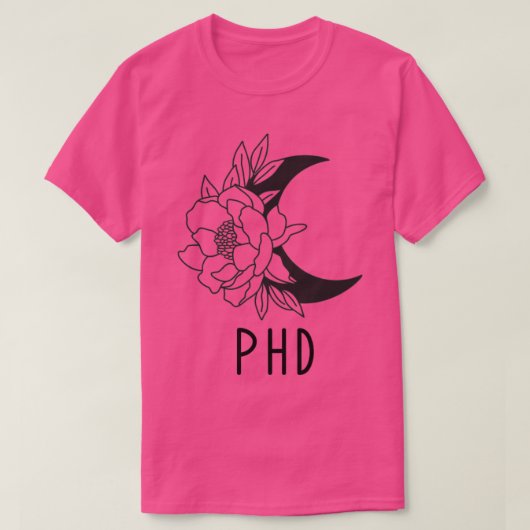 Phd boho三日月とバラデザイン tシャツ (デザイン正面)